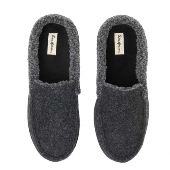 Dearfoams Slippers Mens Memory Foam Comfy Black Size 9/10 NEW - Picture 7 of 10